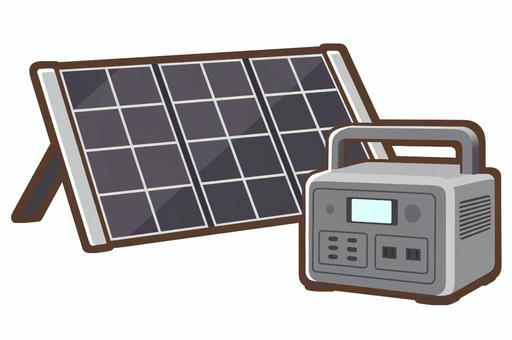 ポータブル電源と携帯型ソーラーパネルのセット